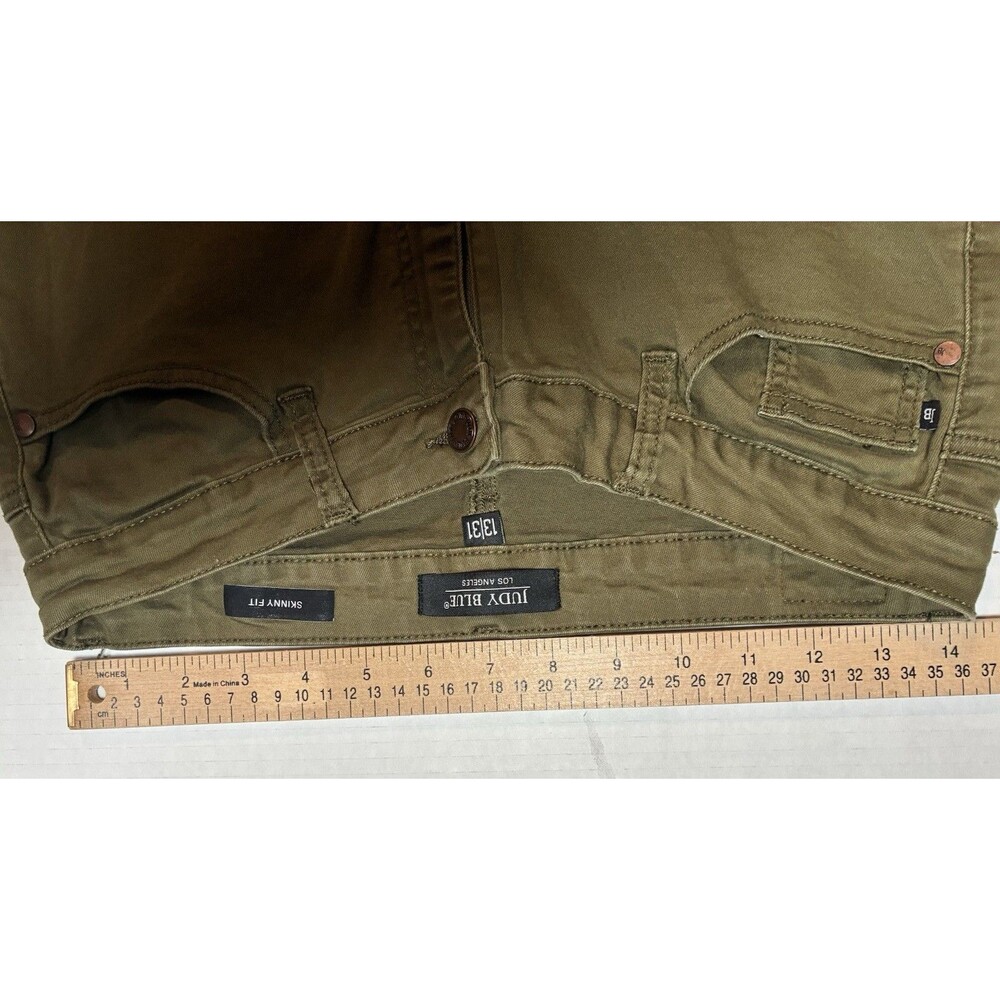 Judy Blue Olive Green Skinny Jeans Juniors 13/31 Stretch High Rise Ankle - Picture 5 of 9